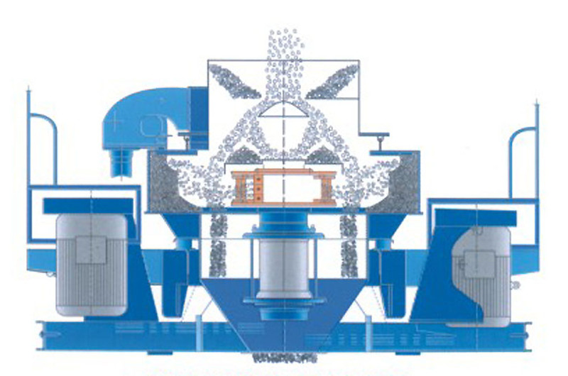 沖擊式破碎制砂機結構原理圖